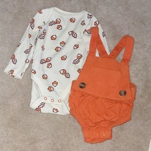Baby Cat & Jack Acorn Corduroy Bubble Bodysuit